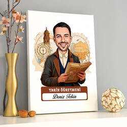  - Erkek Tarih Öğretmeni Karikatürlü Tablo