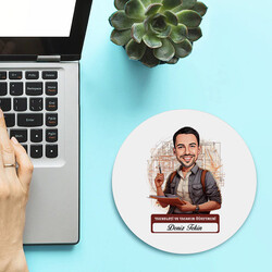  - Erkek Teknoloji Öğretmeni Temalı Karikatürlü Mousepad