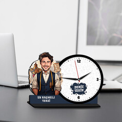 - Erkek Terzi Karikatürlü MDF Masa Saati