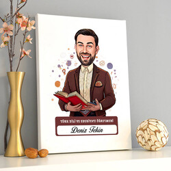  - Erkek Türk Dili Edebiyatı Öğretmeni Karikatürlü Tablo