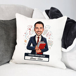  - Erkek Türkçe Öğretmeni Karikatürlü Yastık