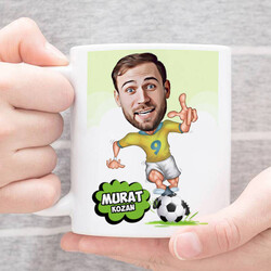  - Futbol Meraklısı Karikatürlü Kupa Bardak