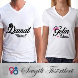  - Gelin ve Damat Sevgili Tişörtü