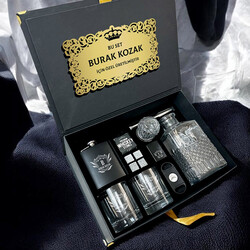 Golden Diamond Crown Premium Viski Hediye Kutusu - Thumbnail
