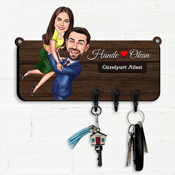  - Güzeller Güzeli Karım ve Ben Karikatürlü Anahtar Askısı