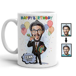  - Happy Birthday Karikatürlü Kupa Bardak