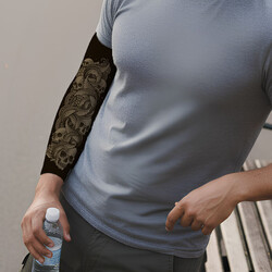  - Hard Kuru Kafa Desenli Motorcu Kol Çorabı