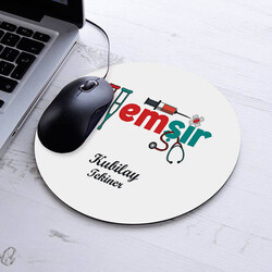  - Hediyelik Hemşire Tasarımlı Yuvarlak Mousepad