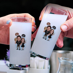  - İçmeyi Seven Çift Karikatürlü İkili Rakı Bardağı Seti