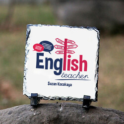  - İngilizce Öğretmenine Hediye Kare Taş Baskı