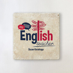  - İngilizce Öğretmenine Özel Taş Bardak Altlığı