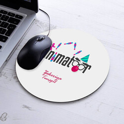  - İsimli Animatör Temalı Yuvarlak Mousepad