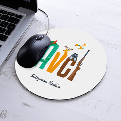  - İsimli Avcı Temalı Yuvarlak Mousepad