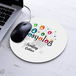  - İsimli Sosyolog Temalı Yuvarlak Mousepad