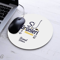  - İsimli Su Ürünleri Mühendisi Temalı Yuvarlak Mousepad