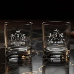 - İsimli ve Tarihli İkili Noble Sip Viski Bardağı