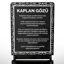 İsme Özel Kutulu Kalp Şeklinde Kaplan Gözü Taşı - Thumbnail