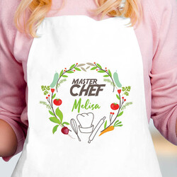 İsme Özel Master-chef Şapkalı Mutfak Önlüğü - Thumbnail