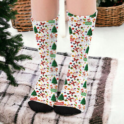 İsme Özel Noel Baba Tasarım Yılbaşı Çorabı - Thumbnail