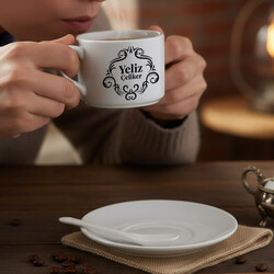  - İsme Özel Süslemeli Kaşıklı Nescafe Fincanı