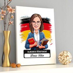  - Kadın Almanca Öğretmeni Karikatürlü Tablo