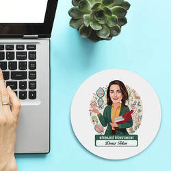  - Kadın Biyoloji Öğretmeni Temalı Karikatürlü Mousepad