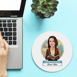 - Kadın Coğrafya Öğretmeni Temalı Karikatürlü Mousepad