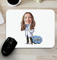  - Kadın Doktor Karikatürlü Esprili Mousepad