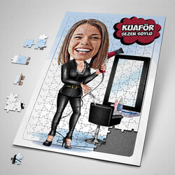  - Kadın Kuaföre Özel Karikatürlü Puzzle