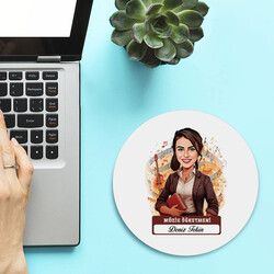  - Kadın Müzik Öğretmeni Temalı Karikatürlü Mousepad