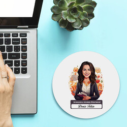  - Kadın Rehber Öğretmeni Temalı Karikatürlü Mousepad