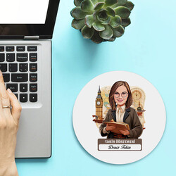  - Kadın Tarih Öğretmeni Temalı Karikatürlü Mousepad