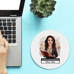  - Kadın Teknoloji Öğretmeni Temalı Karikatürlü Mousepad