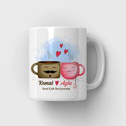  - Kahve Aşkı Romantik Kupa Bardak