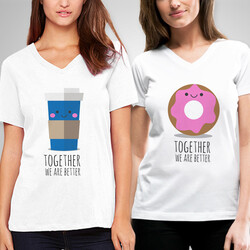  - Kahve ve Donut Arkadaşlık Tişörtleri