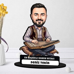  - Kanun Ustası Müzisyen Erkek Karikatürlü Biblo