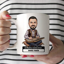  - Kanun Ustası Müzisyen Erkek Karikatürlü Kupa Bardak