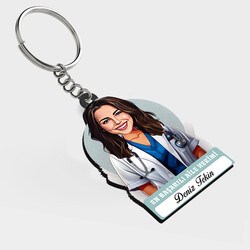  - Karikatürlü - Bayan Aile Hekimi İsimli Anahtarlık