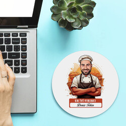 Karikatürlü En Başarılı Kadın Fırıncı Mousepad - Thumbnail