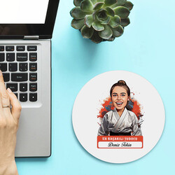 Karikatürlü En Başarılı Kadın Judocu Mousepad - Thumbnail
