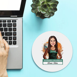 Karikatürlü En Başarılı Kadın Voleybolcu Mousepad - Thumbnail