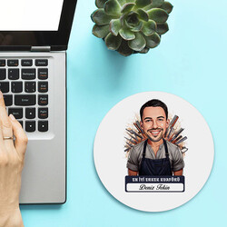 Karikatürlü En İyi Erkek Kuaför Mousepad - Thumbnail