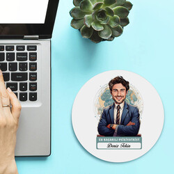 Karikatürlü En İyi Erkek Psikiyatrist Mousepad - Thumbnail
