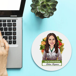 Karikatürlü En İyi kadın Diyetisyen Mousepad - Thumbnail