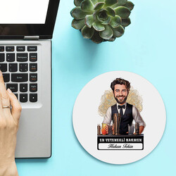 Karikatürlü En Yakışıklı Barmen Mousepad - Thumbnail