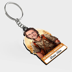  - Karikatürlü - Erkek Arkeolog İsimli Anahtarlık