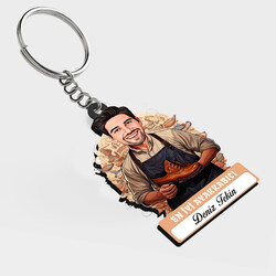  - Karikatürlü - Erkek Ayakkabıcı İsimli Anahtarlık