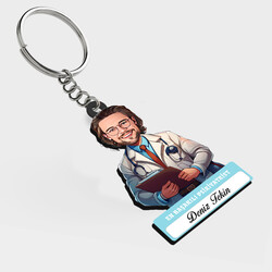  - Karikatürlü - Erkek Başarılı Psikiyatrist Anahtarlık