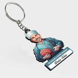  - Karikatürlü - Erkek Beyin Cerrahı İsimli Anahtarlık