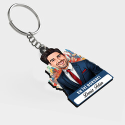  - Karikatürlü - Erkek Borsacı İsimli Anahtarlık